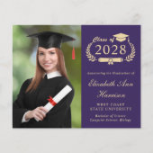 Budget Foto Paarse GraduPartij Uitnodiging (Voorkant)