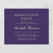 Budget Foto Paarse GraduPartij Uitnodiging (Achterkant)
