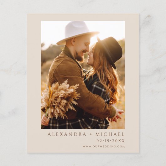 Budget Foto Pampas Grass Boho Wedding Flyer (Achterkant)