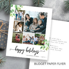Budget foto prettige feestdagen greenery wenskaart flyer