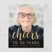 Budget Foto Proost 90ste verjaardag Uitnodiging