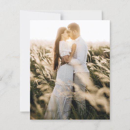 BUDGET FOTO QR CODE Huwelijksuitnodiging RSVP Deta (Achterkant)