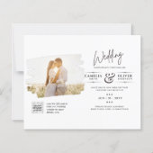 BUDGET FOTO QR CODE Huwelijksuitnodiging RSVP Deta (Voorkant)