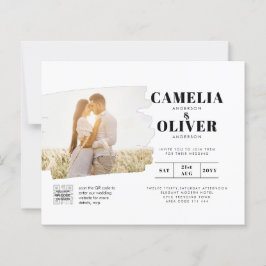 BUDGET FOTO QR CODE Huwelijksuitnodiging RSVP Deta