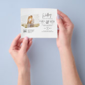BUDGET FOTO QR CODE Huwelijksuitnodiging RSVP Deta Flyer (Hand)