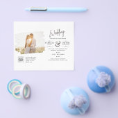 BUDGET FOTO QR CODE Huwelijksuitnodiging RSVP Deta Flyer (Enkel)