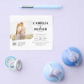 BUDGET FOTO QR CODE Huwelijksuitnodiging RSVP Deta Flyer (Enkel)