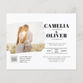 BUDGET FOTO QR CODE Huwelijksuitnodiging RSVP Deta Flyer
