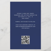 Budget Foto QR Code Navy Blue Save the Date (Achterkant)
