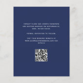 Budget Foto QR Code Navyblauw Save the Date (Achterkant)