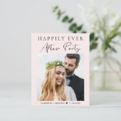 Budget Foto QR Code Roze bruiloft Ontvang uitnodig (Staand voorkant)