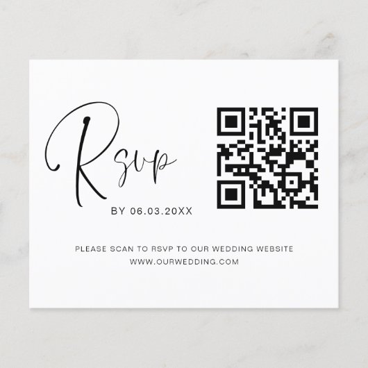 Budget Foto QR Code RSVP Weddenschap Website Flyer (Voorkant)