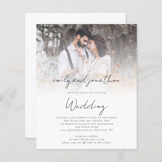 Budget Foto QR Code Script Aangepast huwelijk uitn (Voorkant / Achterkant)