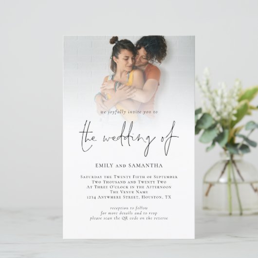 Budget Foto QR Code Script Lesbian Wedding (Staand voorkant)