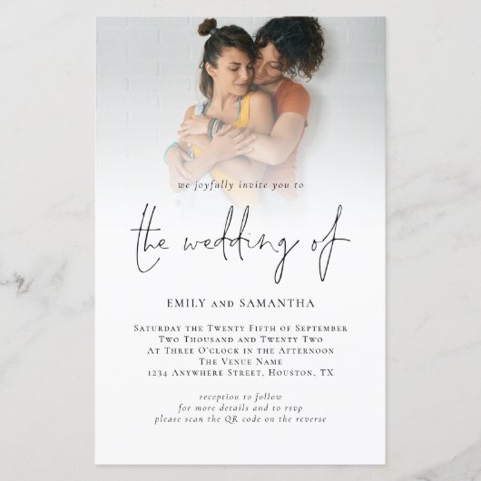 Budget Foto QR Code Script Lesbian Wedding (Voorkant)