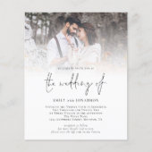 Budget Foto QR Code Script Weduwen Uitnodiging (Voorkant)