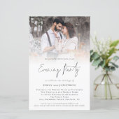Budget Foto QR Code Wedding Evening Party Uitnodig (Staand voorkant)
