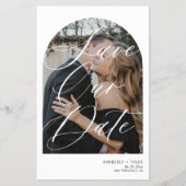 Budget foto QR CODE witte bruiloft save the date Flyer (Voorkant)