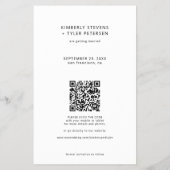 Budget foto QR CODE witte bruiloft save the date Flyer (Achterkant)