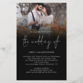 Budget Foto QR-codescript bruiloft Black Uitnodige (Voorkant)