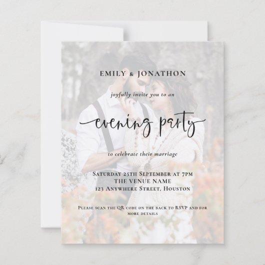 Budget Foto QR Wedding Evening Party (Voorkant)