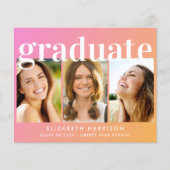 Budget foto Roze Graduation Party uitnodiging (Voorkant)