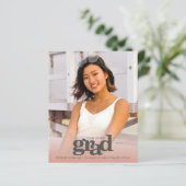 Budget foto roze verloop verjaardagskaart met vett (Staand voorkant)