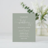 Budget Foto Sage Green Hearts Wedding Invite (Staand voorkant)