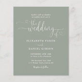 Budget Foto Sage Green Hearts Wedding Invite (Voorkant)