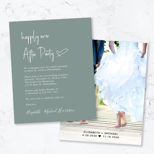 Budget Foto Sage Green Wedding Reception nodigt ui