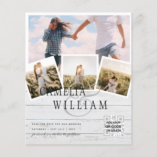 BUDGET FOTO Save Dates INVITIONS - gemengde kleure Flyer (Voorkant)