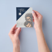 Budget Foto Save the Date BLAUWE QR Code RSVP Flyer (Hand)
