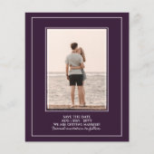 BUDGET Foto Save the Date Plum Paars Weddenschap Flyer (Voorkant)