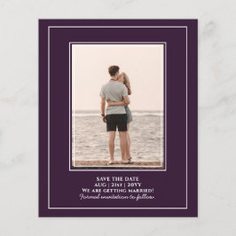 BUDGET Foto Save the Date Plum Paars Weddenschap Flyer