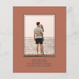 BUDGET FOTO Save the Date Terracotta Bruiloft Flyer