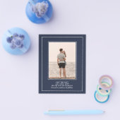 BUDGET FOTO Save the Dates Navy Blauwe HUWELIJK Flyer (Enkel)