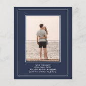 BUDGET FOTO Save the Dates Navy Blue BRUILOFT Flyer (Voorkant)