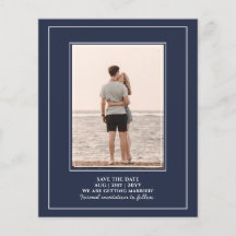 BUDGET FOTO Save the Dates Navy Blue BRUILOFT