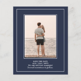 BUDGET FOTO Save the Dates Navy Blue BRUILOFT Flyer