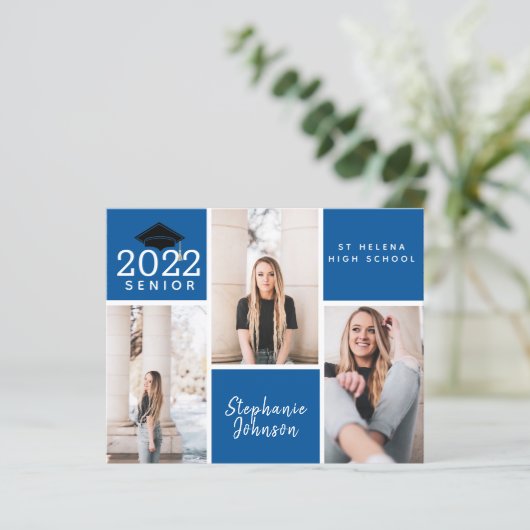 BUDGET Foto senior Afstuderen Briefkaart (Staand voorkant)