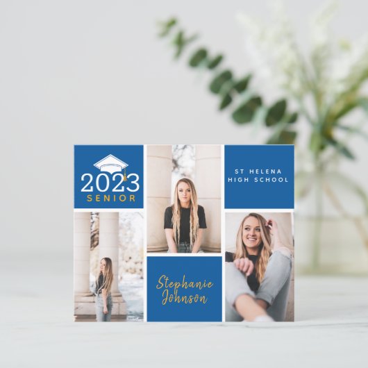 BUDGET Foto senior Afstuderen Briefkaart (Staand voorkant)