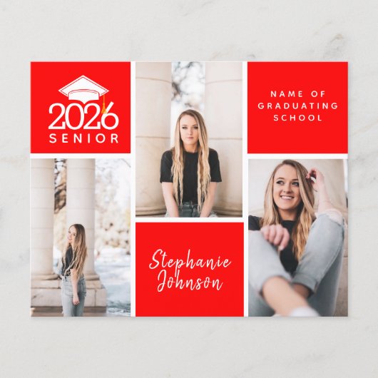 BUDGET Foto senior Afstuderen Briefkaart (Voorkant)