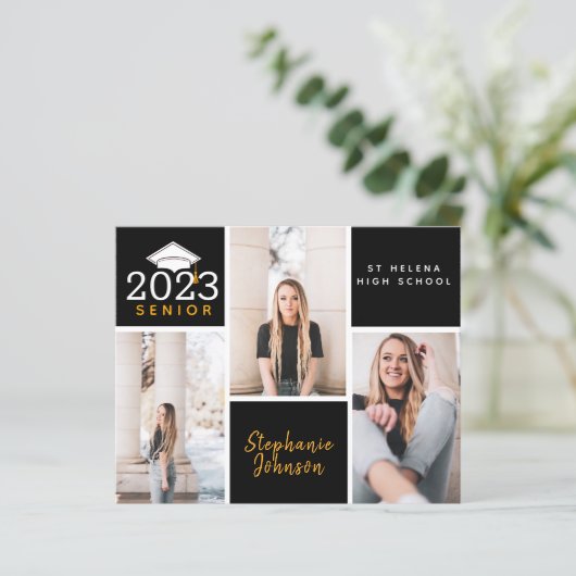 BUDGET Foto senior Afstuderen Briefkaart (Staand voorkant)