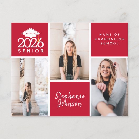 BUDGET Foto senior Afstuderen Briefkaart (Voorkant)