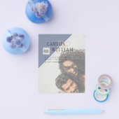 BUDGET Foto Sla de Datum Op BLUE QR Code RSVP Flyer (Enkel)