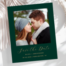 Budget Foto Smaragdgroene Gouden Save the Date
