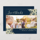 Budget Foto Snowflake Weddenschap Hartelijk dank (Voorkant / Achterkant)