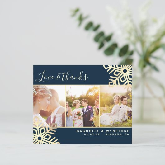 Budget Foto Snowflake Weddenschap Hartelijk dank (Staand voorkant)