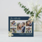 Budget Foto Snowflake Wedding Dank u Briefkaart (Staand voorkant)