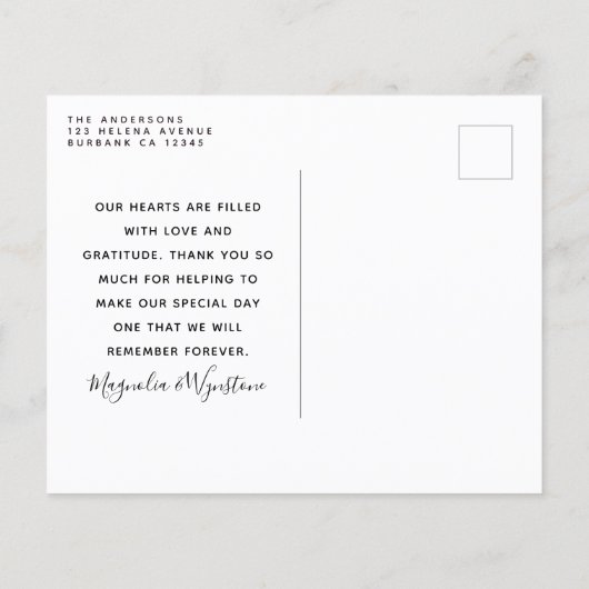 Budget Foto Snowflake Wedding Dank u Briefkaart (Achterkant)